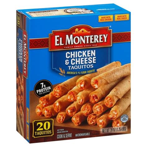 El Monterey Flour Taquitos Chicken & Cheese 20ct, 20oz - Walmart.com ...