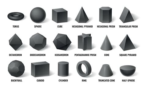 Realistic 3d basic shapes. Sphere shape with shadow, cube geometry and ...