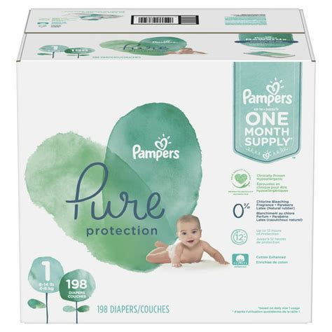 Pampers Pure Protection Natural Diapers, Size 1, 198 Ct - Walmart.com ...