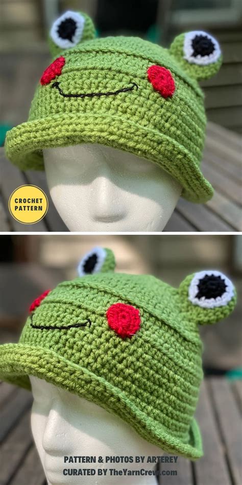 6 Cute Crochet Frog Bucket Hat Patterns - The Yarn Crew