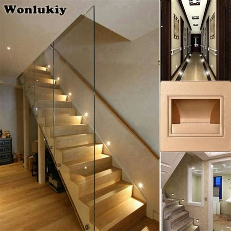 Wonlukiy LED Stair Light Recessed Step Lamp Input 100V 240V Footlight ...