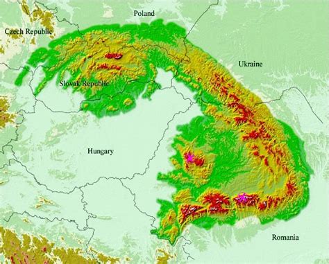 Carpathian Mountain Range | Map, Carpathian mountains, Deland