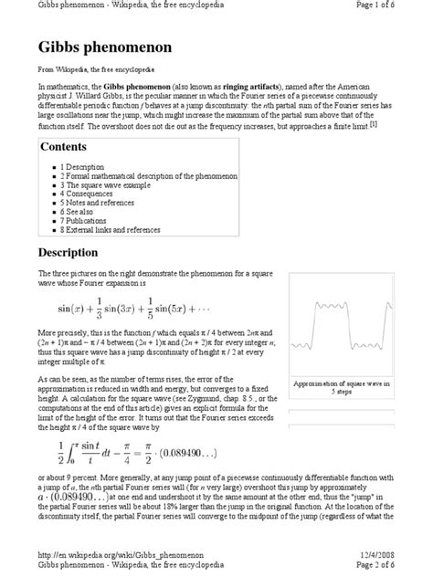 Gibbs Phenomenon | Mathematical Analysis | Analysis