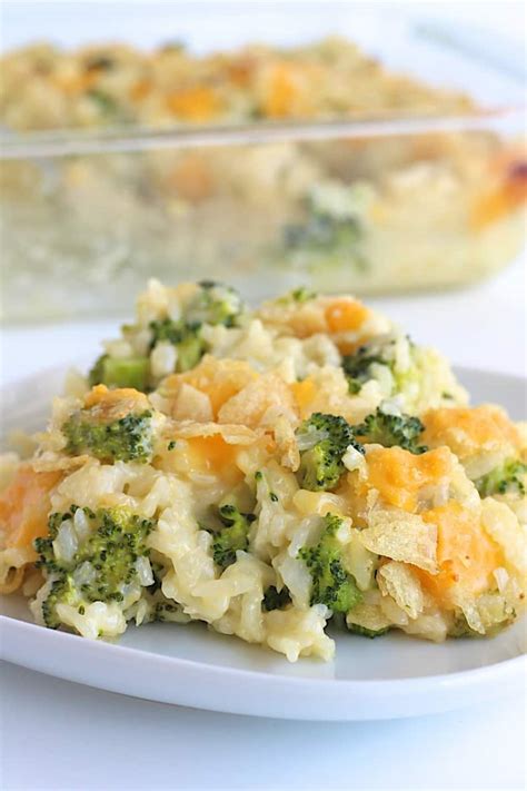 Cheesy Broccoli Rice Casserole - The BakerMama