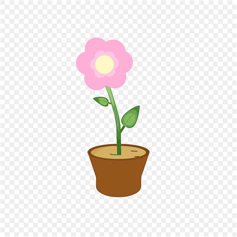 Potted Flowers Clipart Hd PNG, A Flower In Pot Simple Design, Flower ...