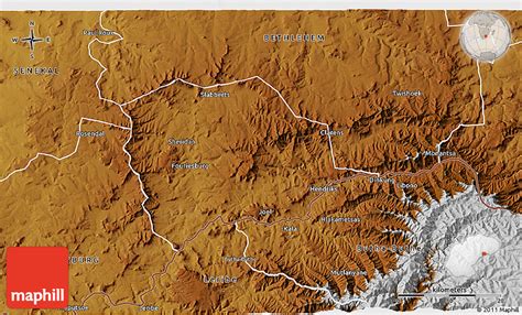 Physical 3D Map of FOURIESBURG