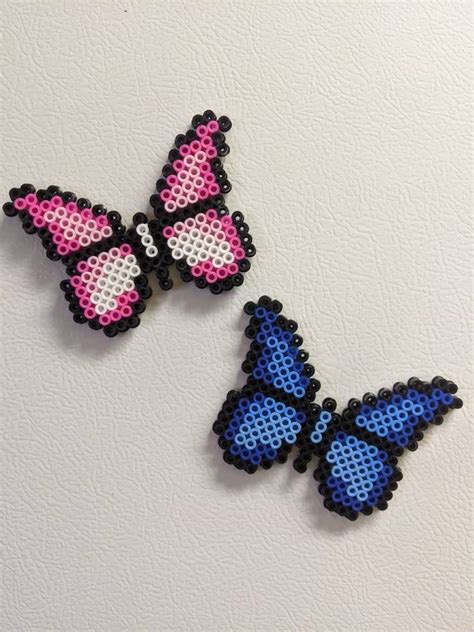 Butterfly Perler Bead Magnet Pink or Blue | Etsy | Hamma beads ideas ...