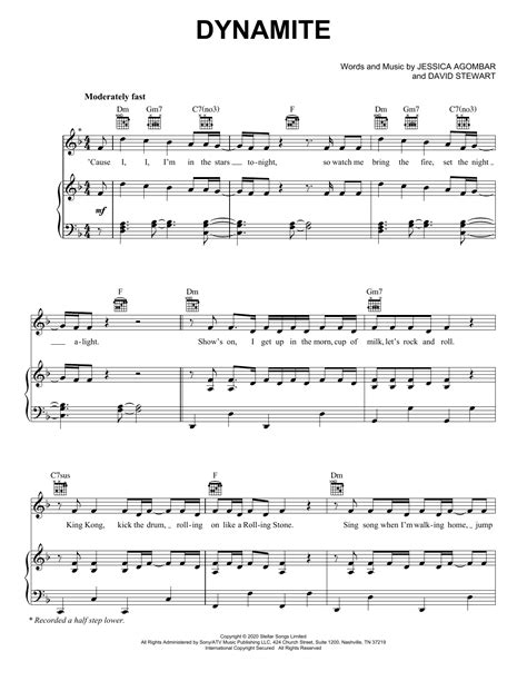 BTS "Dynamite" Sheet Music Notes | Download PDF Score Printable