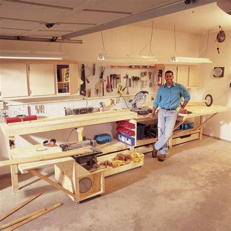 Workbench Table Kit DIY Bench Storage Wooden Shelf Garage Shop Workshop ...