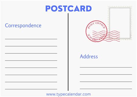 Free Postcard Templates - Blank Printable Downloads