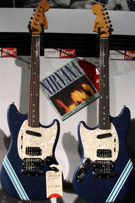 Left and Right Comp Blue Kurt Cobain Fender Mustangs. | Guitar, Kurt ...