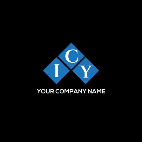 ICY letter logo design on BLACK background. ICY creative initials ...