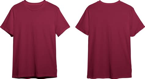 Maroon men's classic t-shirt front and back 23370435 PNG