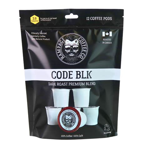 Rampage Coffee Co. CODE BLK Dark Roast Premium Blend Coffee Pods ...