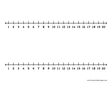 Printable Number Line 20