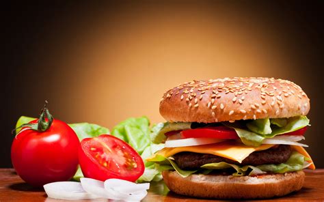 Delicious Burger HD Wallpaper: A Feast for the Eyes