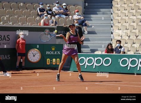 Clara BUREL (FRA) during Grand Slam French Open tennis tournament on ...