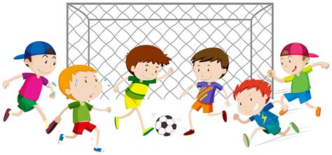 Group of boys playing soccer 298603 Vector Art at Vecteezy