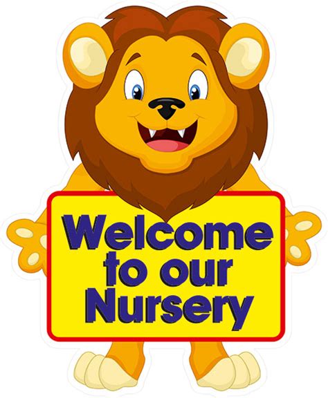 Lion Animal Sign Welcome to our Nursery (Own Wording) - Signs2Schools