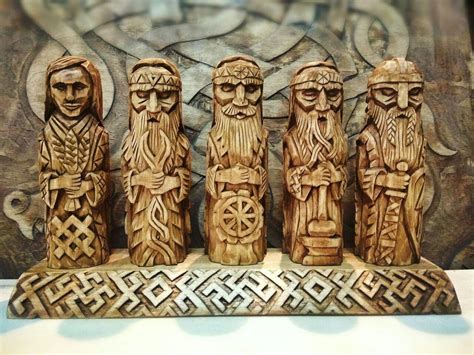 Old gods pantheon Slavic Gods woodcarving statue Pagan | Etsy