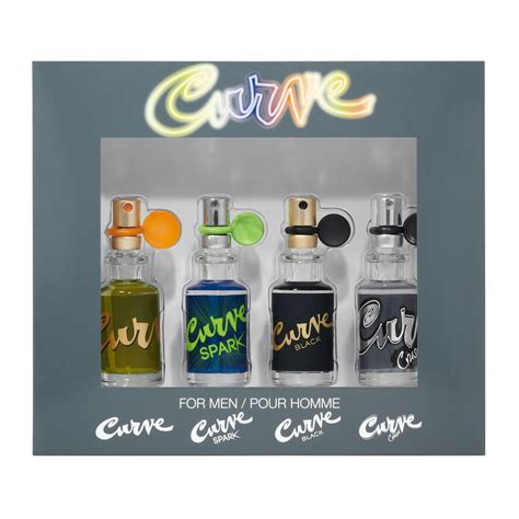 Curve Men's Cologne 4 Piece Gift Set, 0.5 fl. oz. Eau de Cologne ...