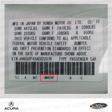 Acura Touch Up Paint | Find Touch Up Color for Acura | Color N Drive