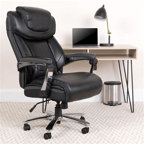 Big & Tall 500 lb. Rated Black LeatherSoft Executive Swivel Ergonomic ...