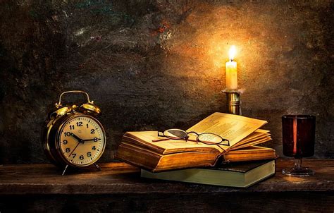 Watch, Candle, Old Books, Time To Turn - -, Ancient Books HD wallpaper ...