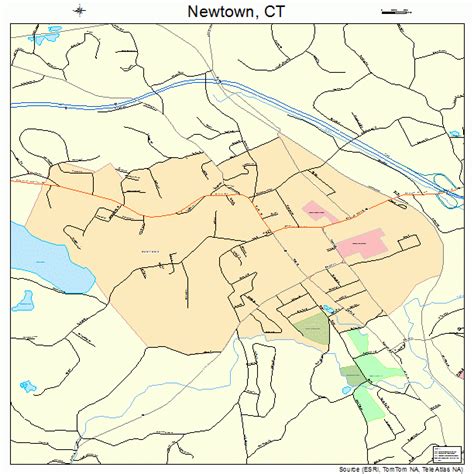 Newtown Connecticut Street Map 0952910