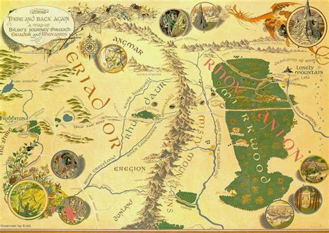 Illustrated map for The Hobbit by Pauline Baynes | The hobbit, The ...