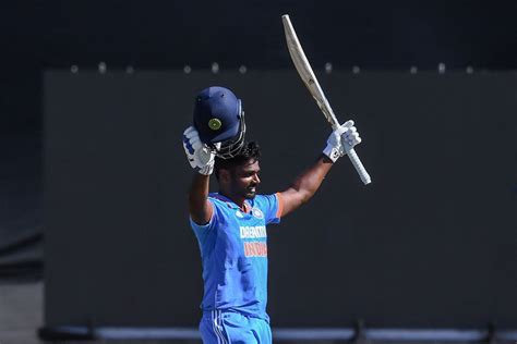 Sanju Samson celebrates his maiden ODI hundred | ESPNcricinfo.com