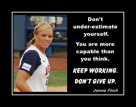 Jennie Finch 'Keep Working' Softball Quote Poster, Motivational Wall ...