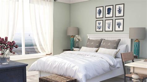 Coastal Farmhouse Guest Bedroom | Spacejoy