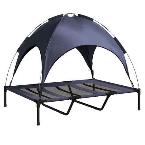 Petmaker Elevated Dog Bed - Canopy 48 in. x 36 in. Navy Portable Pet ...