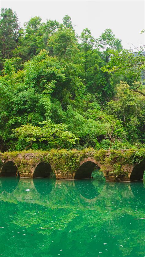 Xiaoqikong ancient bridge natural scenery, Libo, Guizhou, China ...