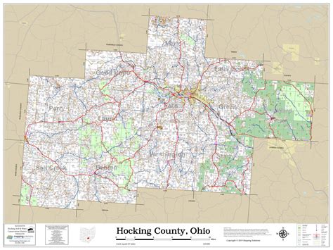 Hocking County Ohio 2019 Wall Map | Mapping Solutions