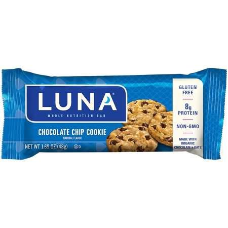 LUNA BAR - Gluten Free Bars - Chocolate Chip Cookie Flavor - (1.69 ...