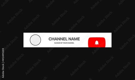 Vetor de Youtube Channel Name Lower Third. Broadcast Banner for Video ...