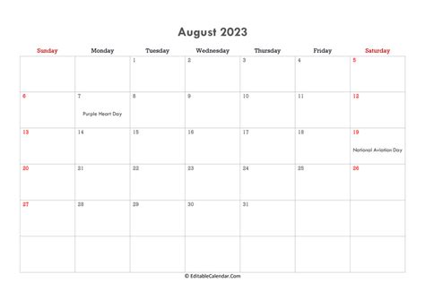 August 2024 Calendar Word - Sal Lesley