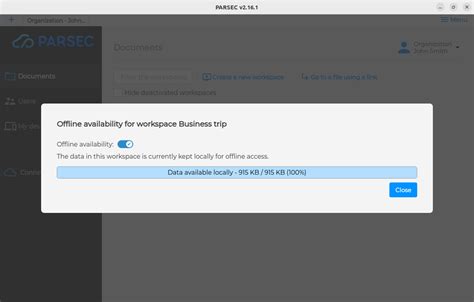 Offline mode for Workspace — Parsec 3.0.0-rc.1+dev documentation