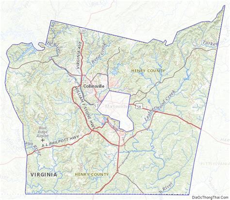 Map of Henry County, Virginia