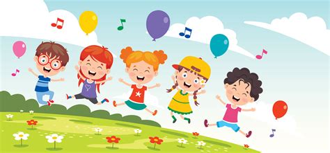 Happy Kids Outside Singing 1219790 Vector Art at Vecteezy