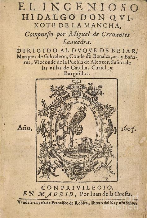 Don Quixote (1605) Photograph by British Library