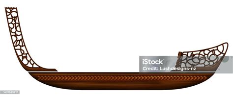 Nz Maori Waka Boat Canoe Stock Illustration - Download Image Now ...