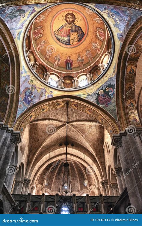 Interior of the Church of the Holy Sepulchre Stock Image - Image of ...