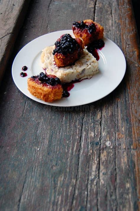 Breaded Camembert with Salad Stock Image - Image of melted, piece ...