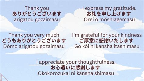 Some ways to say “Thank you” in Japanese