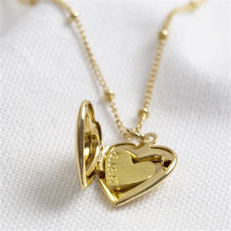 Personalised Engraved Heart Locket Necklace By Lisa Angel