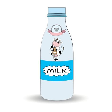 Premium Vector | A bottle of milk and cow's label isolated vector ...