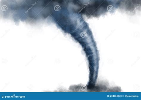 Whirlwind on White Background, Illustration. Weather Phenomenon Stock ...